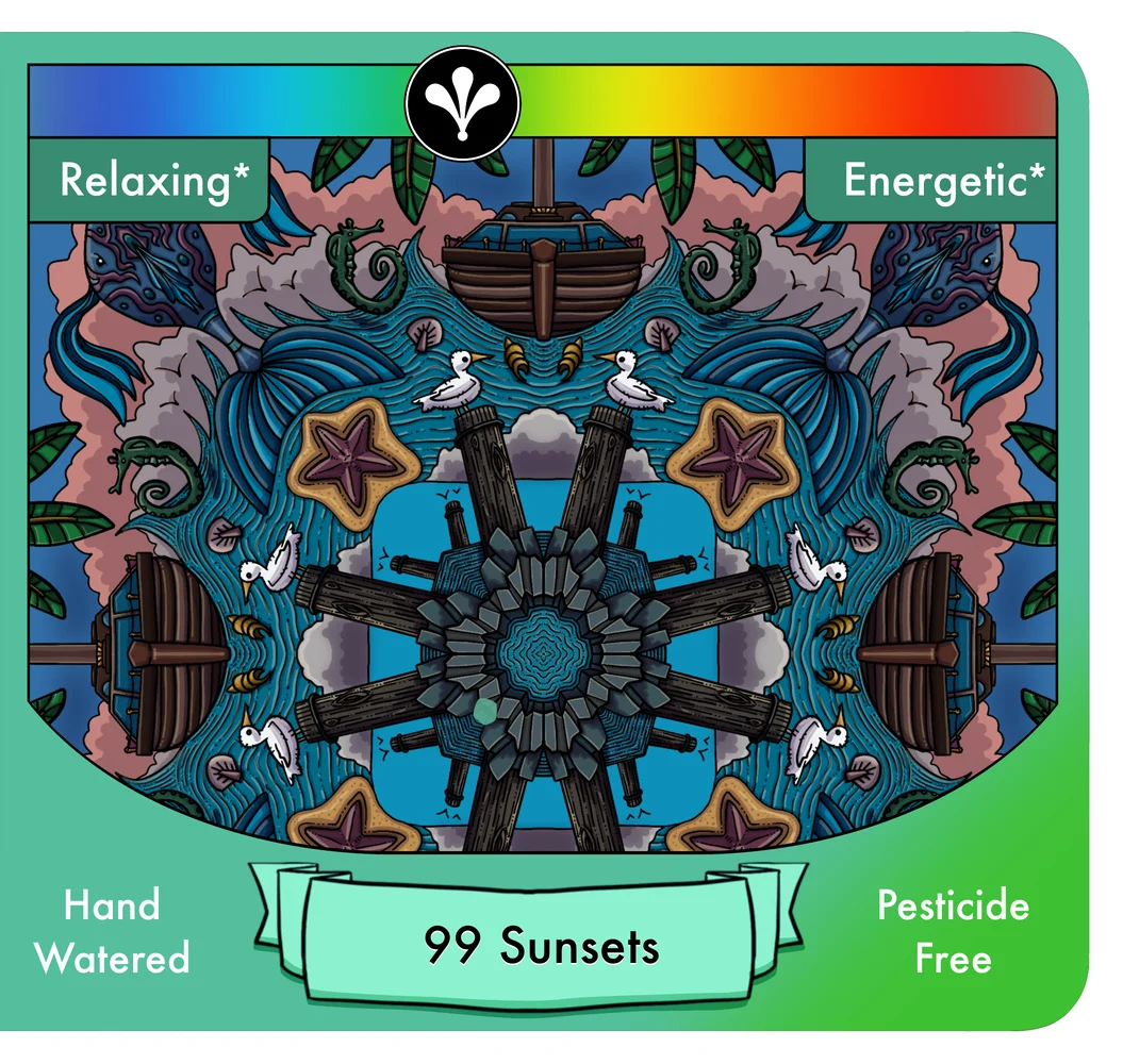 99 Sunsets label art