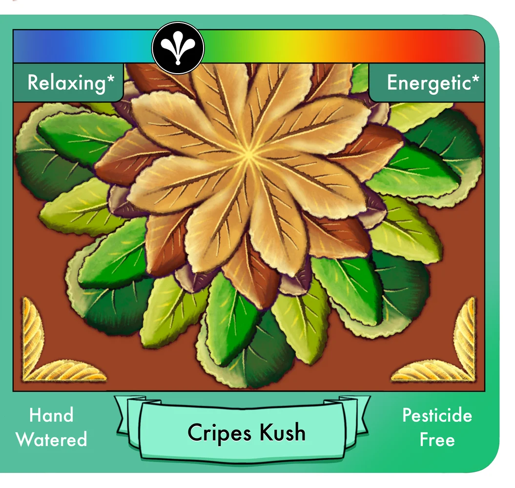 Cripes Kush label art